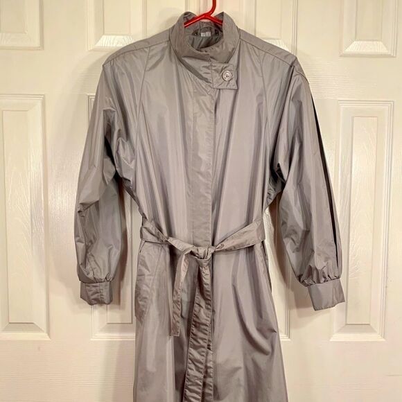 GRAY GALLERY FULL LENGTH RAIN COAT SIZE 8 - Picture 1 of 13